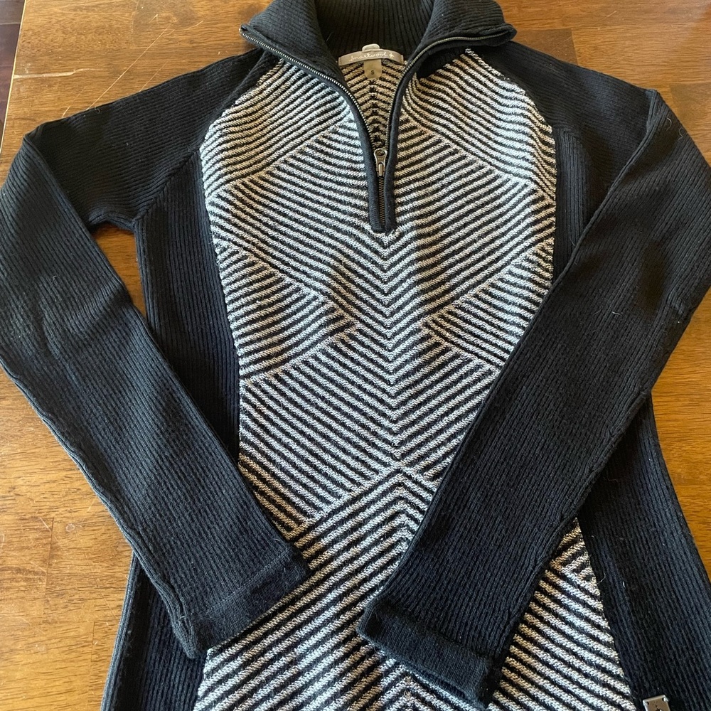 Smartwool Black and Gray Zip Up Sweater with High Collar